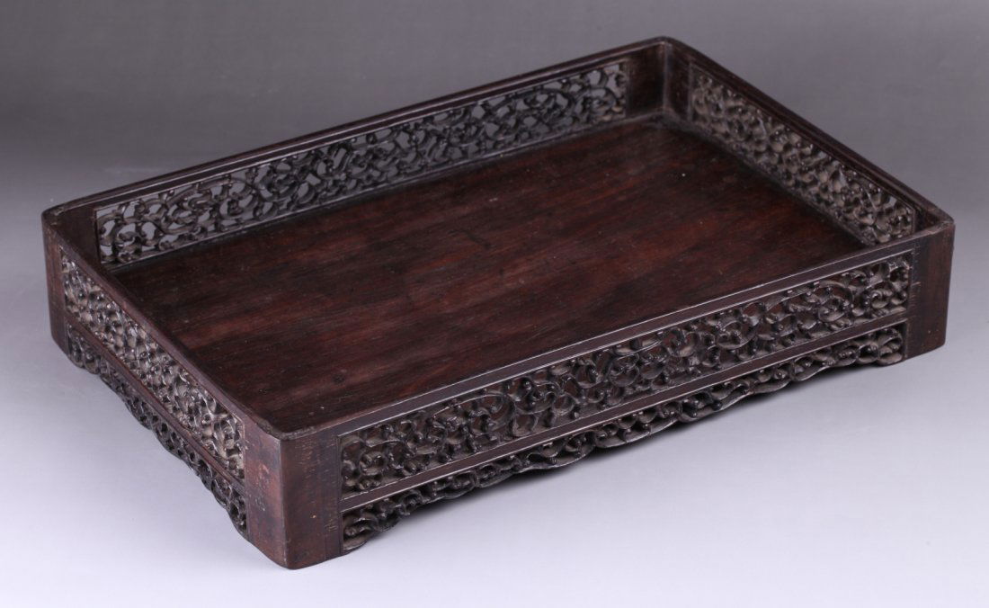 19th C. Chinese Zitan Wood Carved Tray Mar 17, 2013 Antique Reader