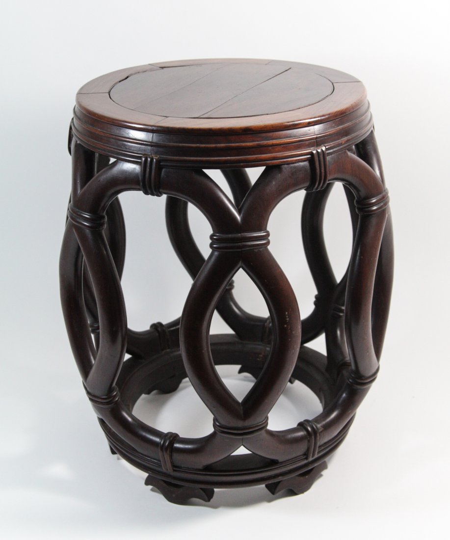 19th C. Chinese Rosewood Barrel Shape Stool: 19th C. Chinese rosewood barrel shape stool, Suzhou province Dimension: 18 1/2"H