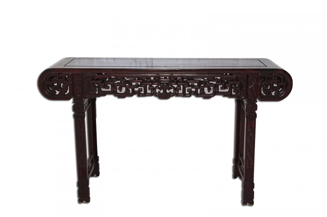 Chinese Rosewood Altar Table: Chinese Rosewood Altar Table Dimension: 59 3/4"L x 17 1/2"W x 35"H