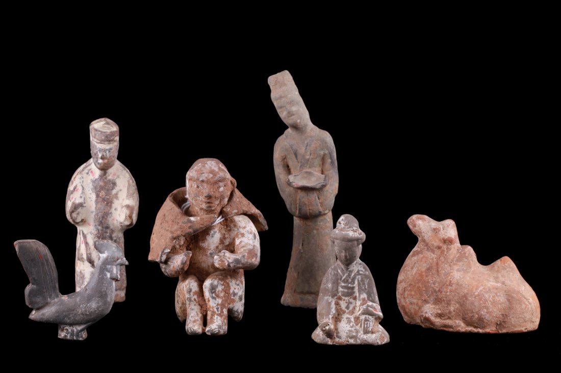 Han Dynasty Six Pottery Figures From Christie's: Han Dynasty Six Pottery Figures From Christie's Dimension: 5 7/8"H ( the highest)