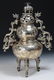 Chinese Silver Tripod Incense Burner and Cover