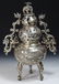Chinese Silver Tripod Incense Burner and Cover - 6