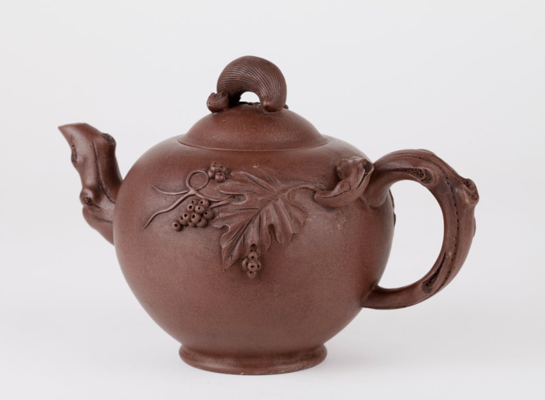 Chinese Republic Period Zisha Teapot: Chinese Republic Period Zisha Teapot Dimension: 5"H x 7"W