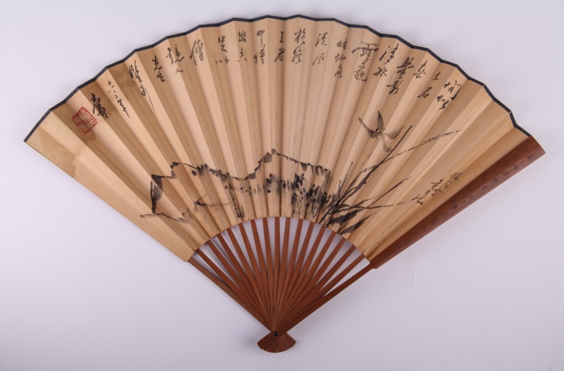 Chinese Fan Painting, Signed Pan Tian Shou: Chinese Fan Painting, Signed Pan Tian Shou. Pan Tianshou (1897–1971) was a notable painter and art educator of modern China. He followed Wu Changshuo study Chinese traditional painting. He built the