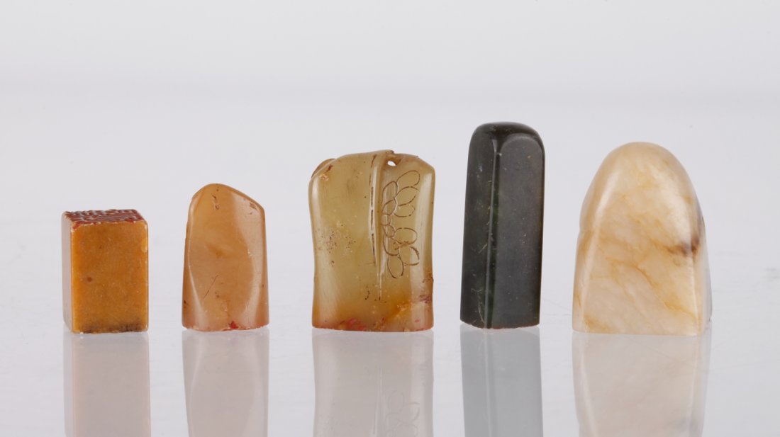 Five Chinese Soapstone Seals: Five Chinese Soapstone Seals Five Chinese Soapstone Seals Dimension: 3.5cm H (the biggest one)