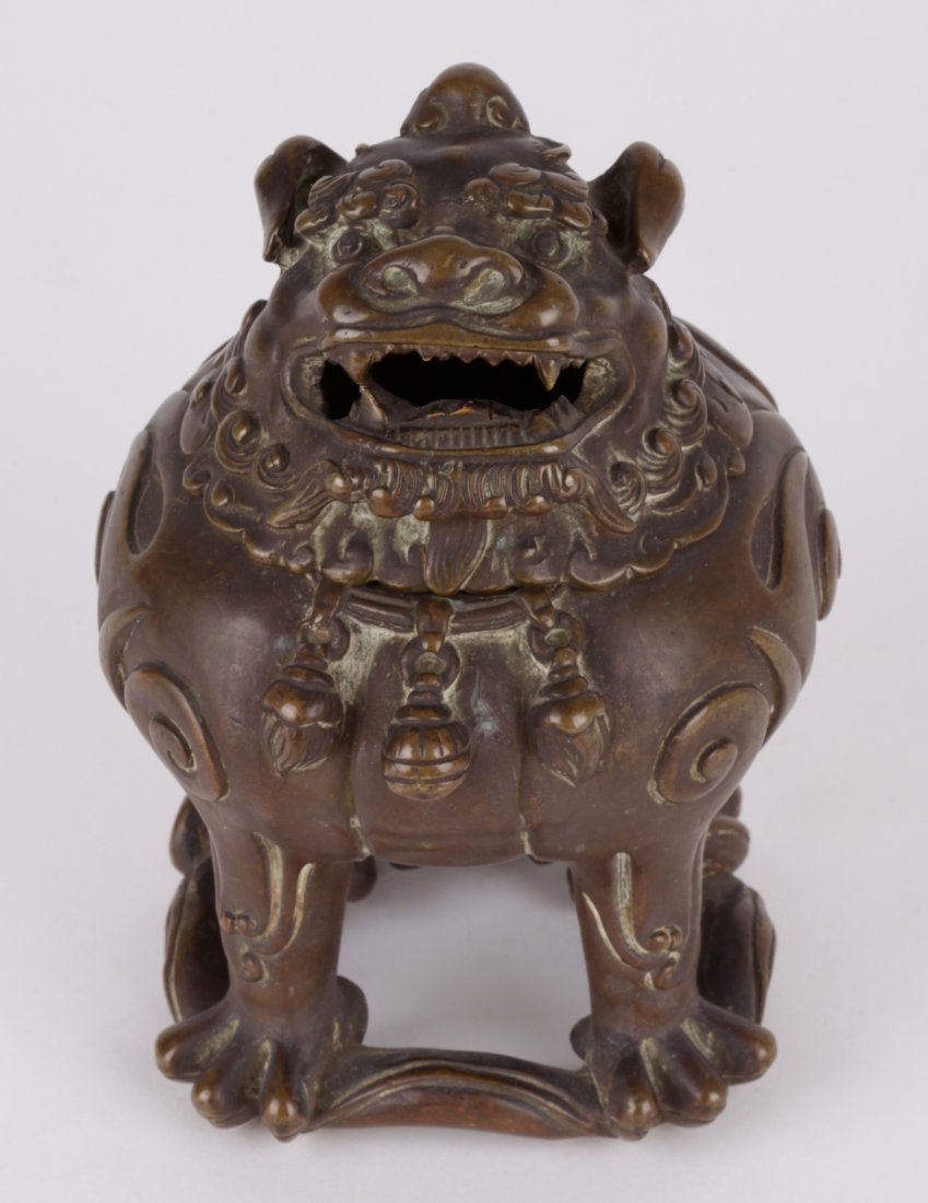 Chinese 18/19th C. Gilt Bronze Incense Burner: Chinese 18/19th C. Gilt Bronze Incense Burner_x000D_ Dimension: 4 3/4 inches width by 6 1/2 inches height