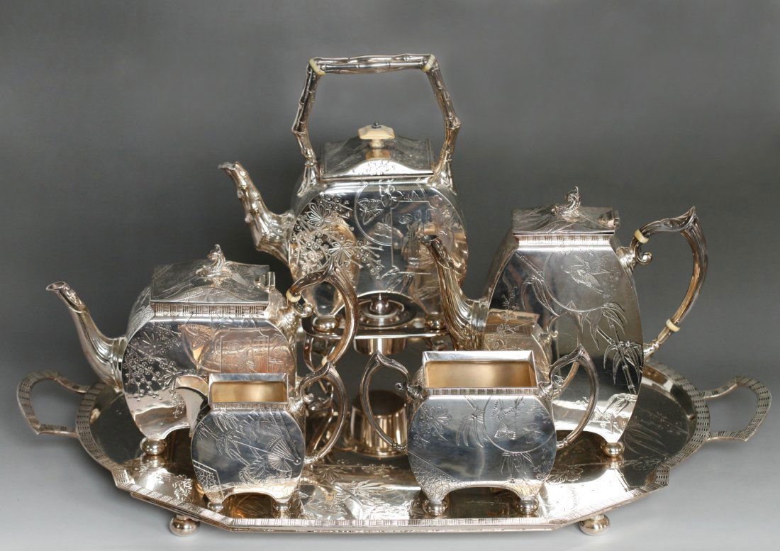 Set of Chinese Silver Tea Set (1 of 9)