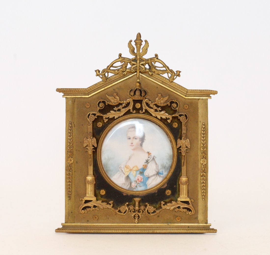 French Bronze Hand Painted Photo Frame (1 of 6)