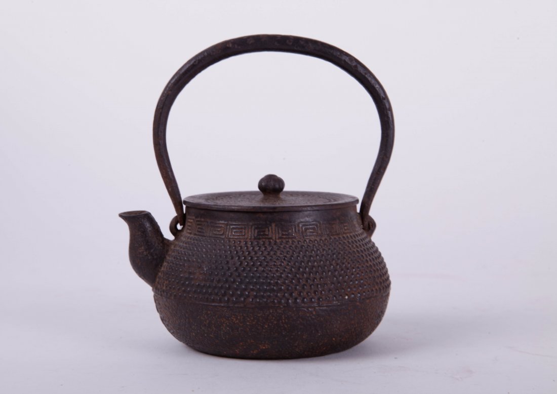Early 20th C. Japanese Iron Teapot, Marked (1 of 5)