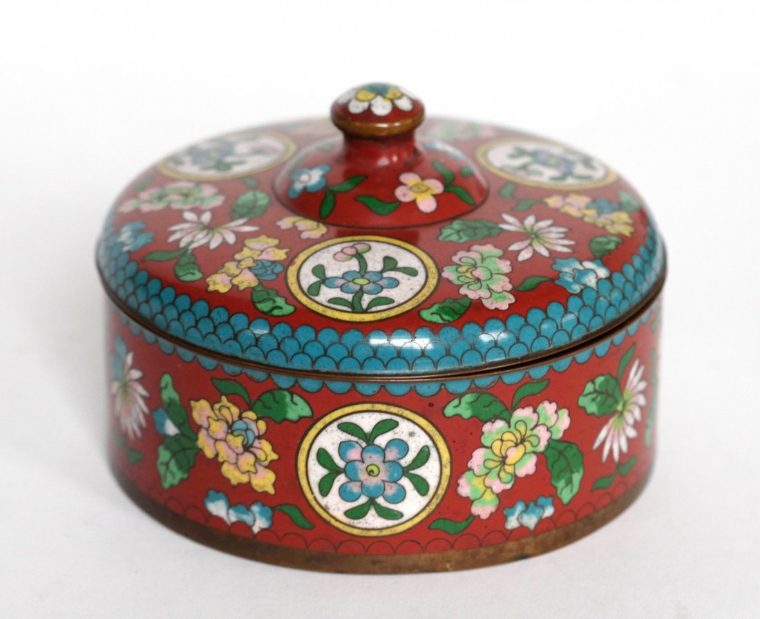 Chinese Cloisonne Makeup Box (1 of 4)