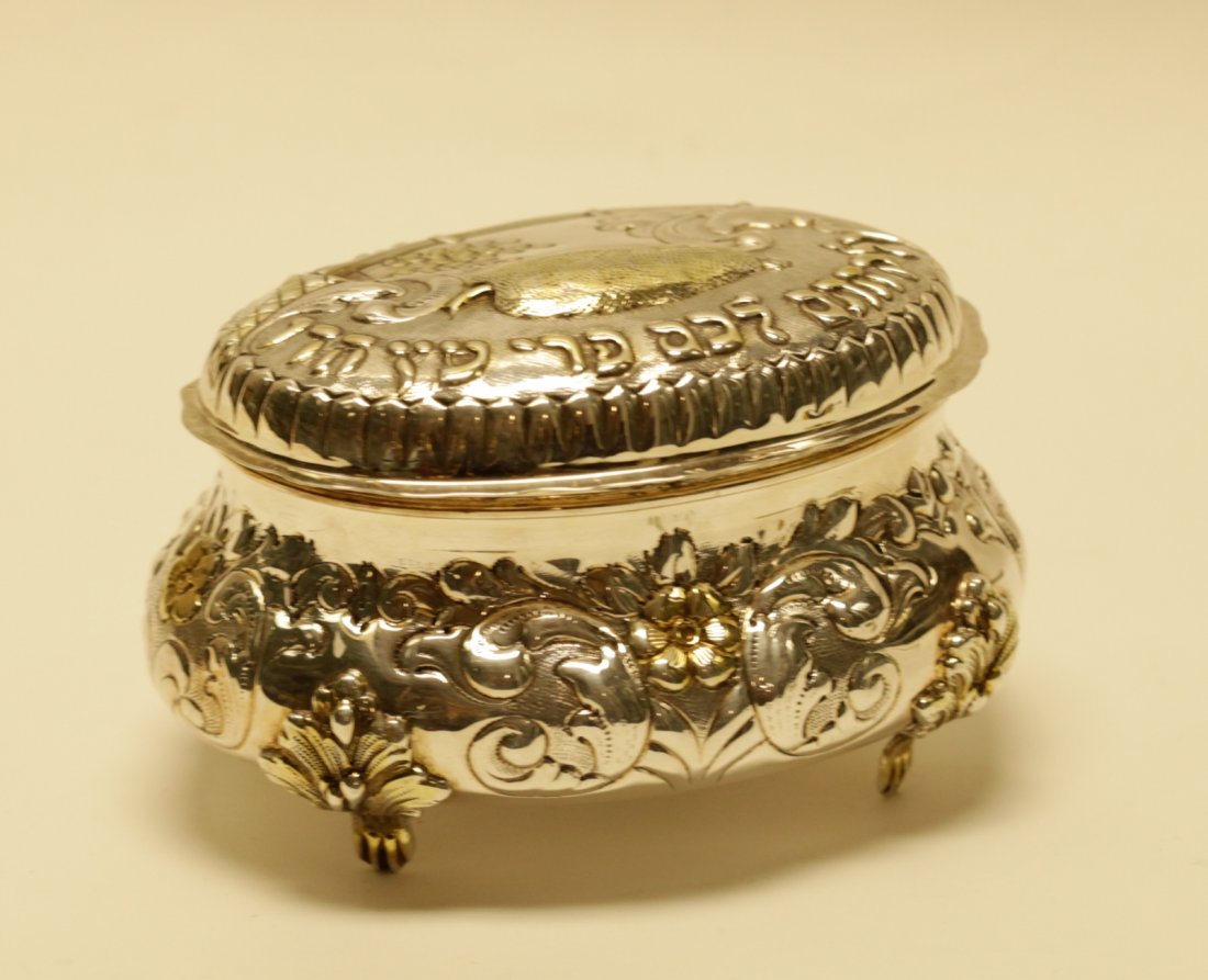 Silver Italian Etrog Box - Early 20th C., Marked " (1 of 8)