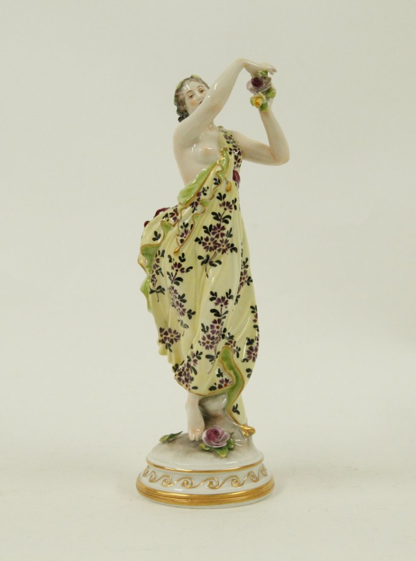 Early Blue Marked German Porcelain Maiden (1 of 6)