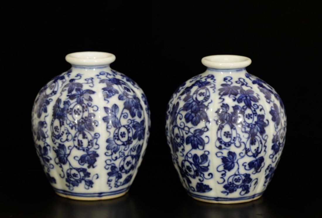 Pair of Chinese Porcelain Blue/White Pot (1 of 7)