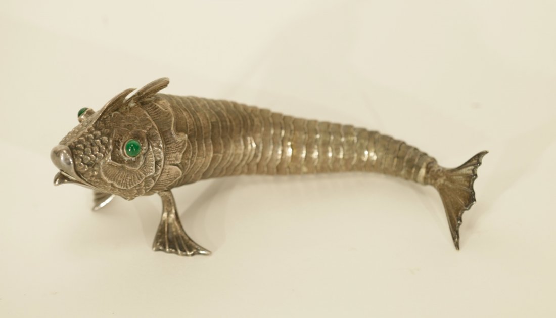 Jewish Silver Container w/ Fish Shape (1 of 6)