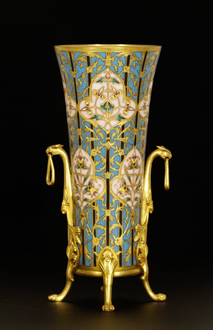 French 19th C. Cloisonne Vase, Signed "Barbedienne (1 of 7)