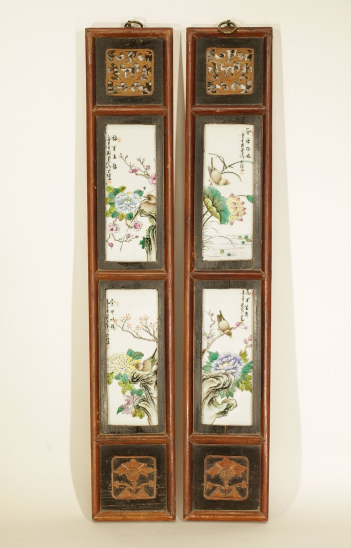 Pair of Chinese Porcelain Screen, Marked (1 of 10)