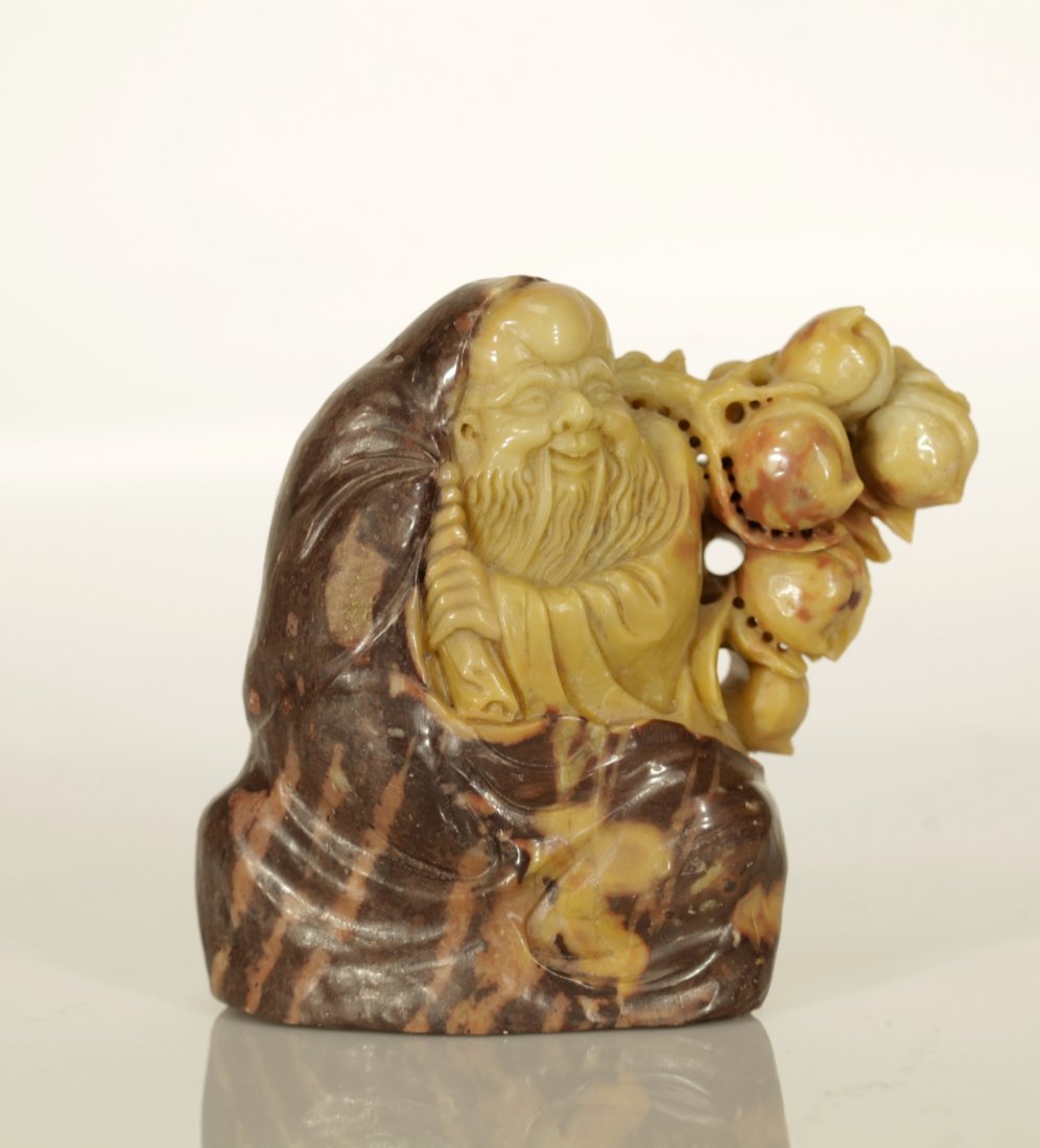 Chinese Soapstone Carved Old Man: Chinese Soapstone Carved Old Man_x000D_ Dimension: 5 inches height by 4 inches width