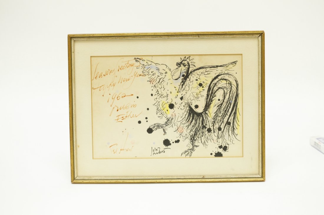 Reuven Rubin Drawing of a Rooster (1 of 7)