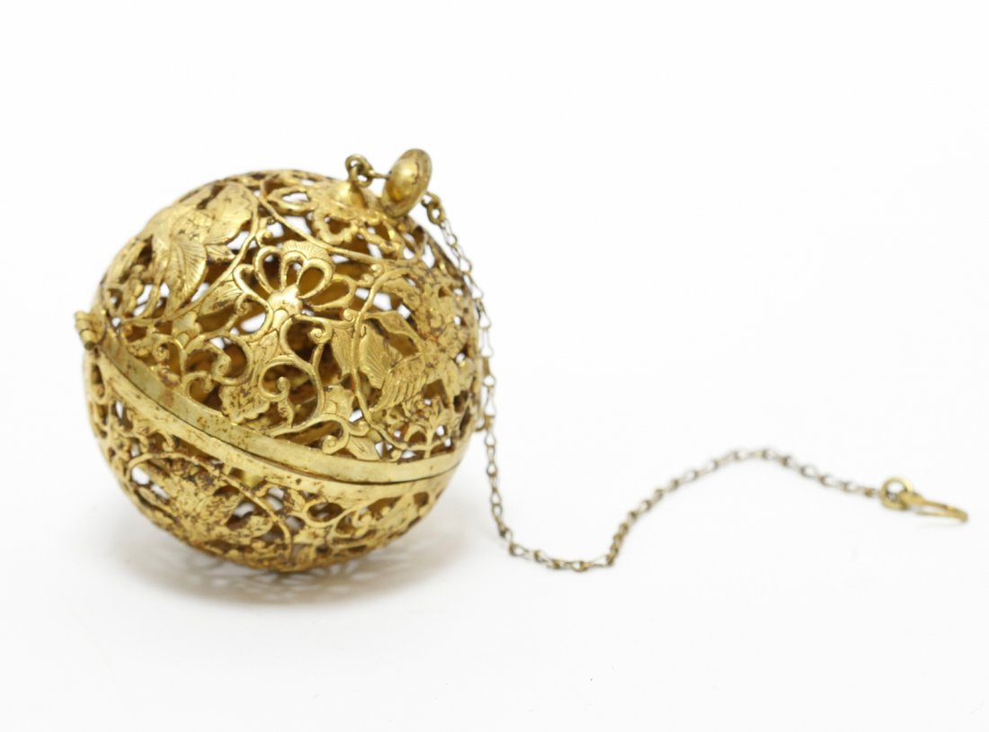 A Chinese Gilt Metal Ball (1 of 4)