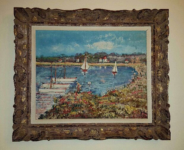 D.Burliuk Russian ( 1882-1967) o/c painting (1 of 5)