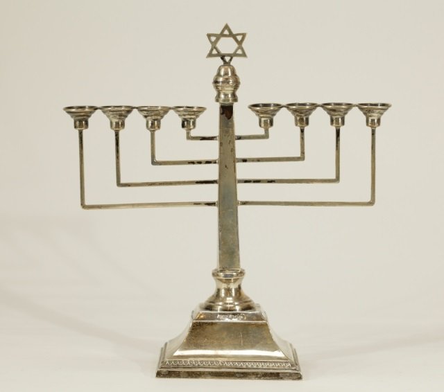 English Sterling Silver Candle Holder w/ Star of D (1 of 10)