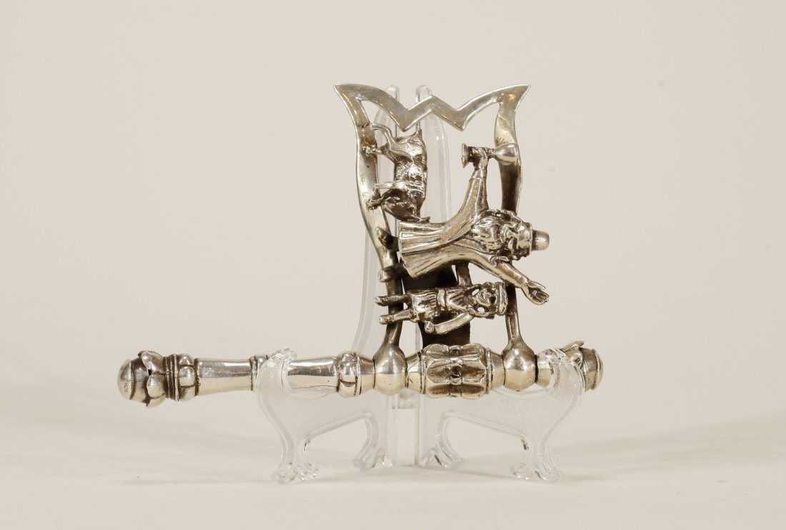 Jewish Silver Flag Shaped Noise Maker for Holiday (1 of 3)