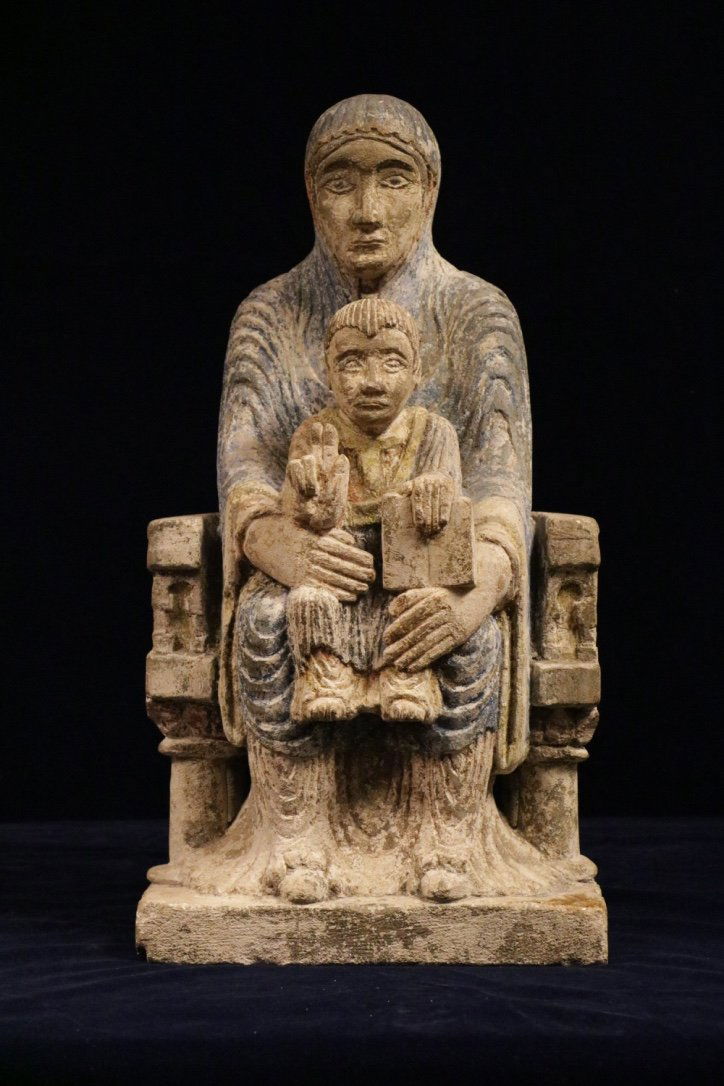 French 13-15th Cent. Carved Stone & Polychrome (1 of 9)