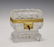 19th C. French Cut Crystal Jewelry Box w/ Lock key