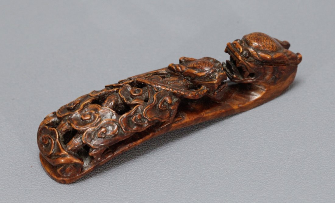 Qing dynasty Chinese Bamboo Belt Buckle (1 of 8)