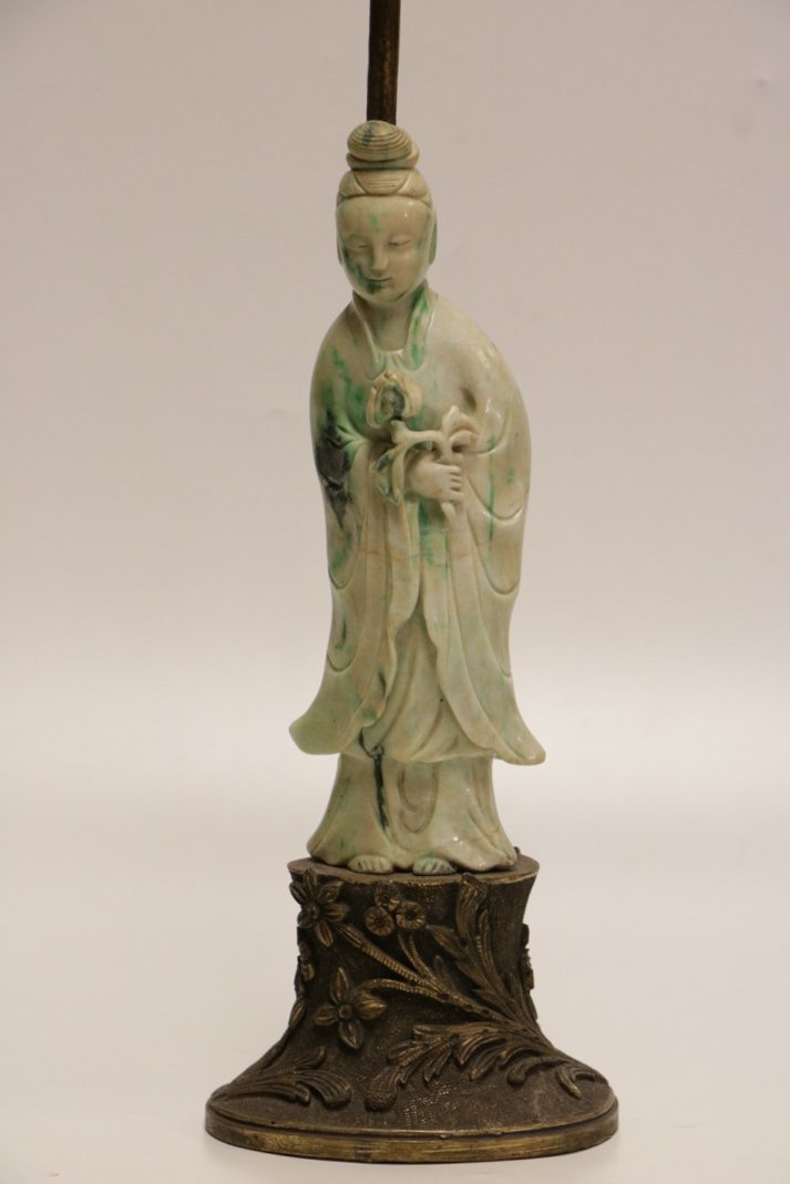 19/20th C. Chinese Jadeite Carving Lamp (1 of 6)