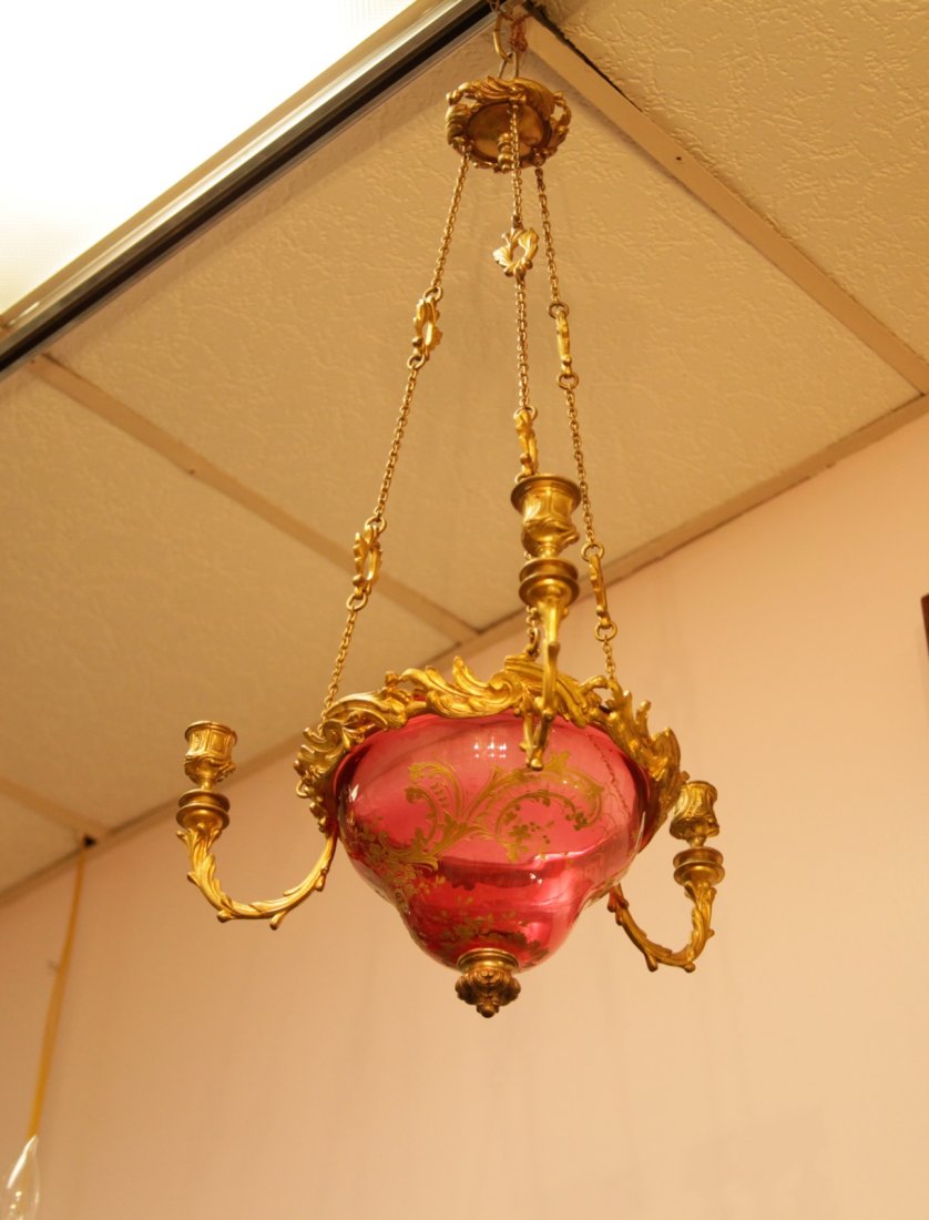 French Baccarat Crystal Dore Bronze Chandelier (1 of 6)