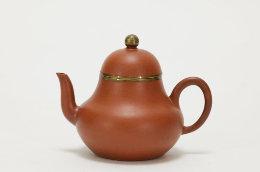 Chinese Yixing Zisha Teapot, Marked on Handle (1 of 10)