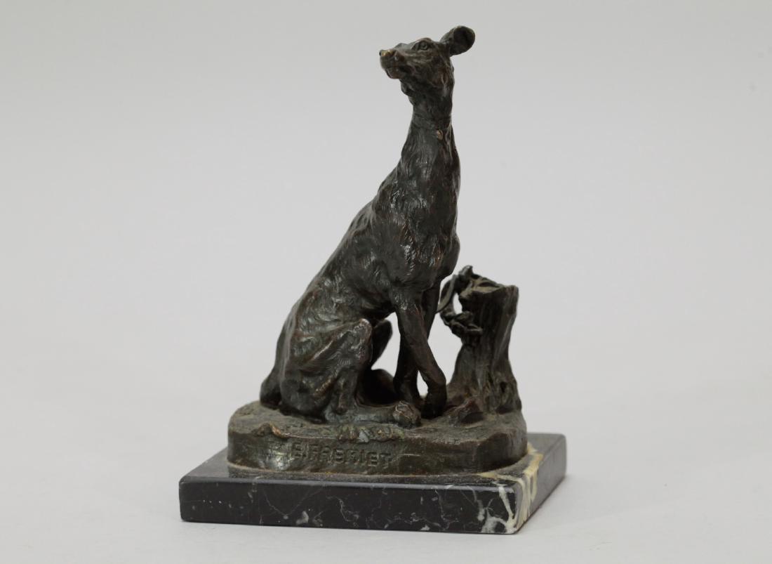 19th C. Bronze Hunt Dog, Signed (1 of 8)
