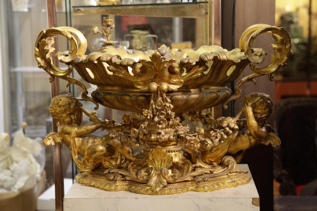 19th C. French Bronze Centerpiece, Signed (1 of 9)