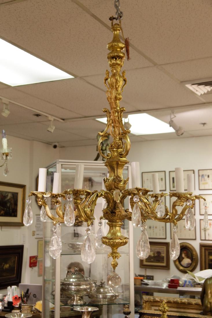 8 Lights Bronze  & Rock Crystal Chandelier (1 of 9)