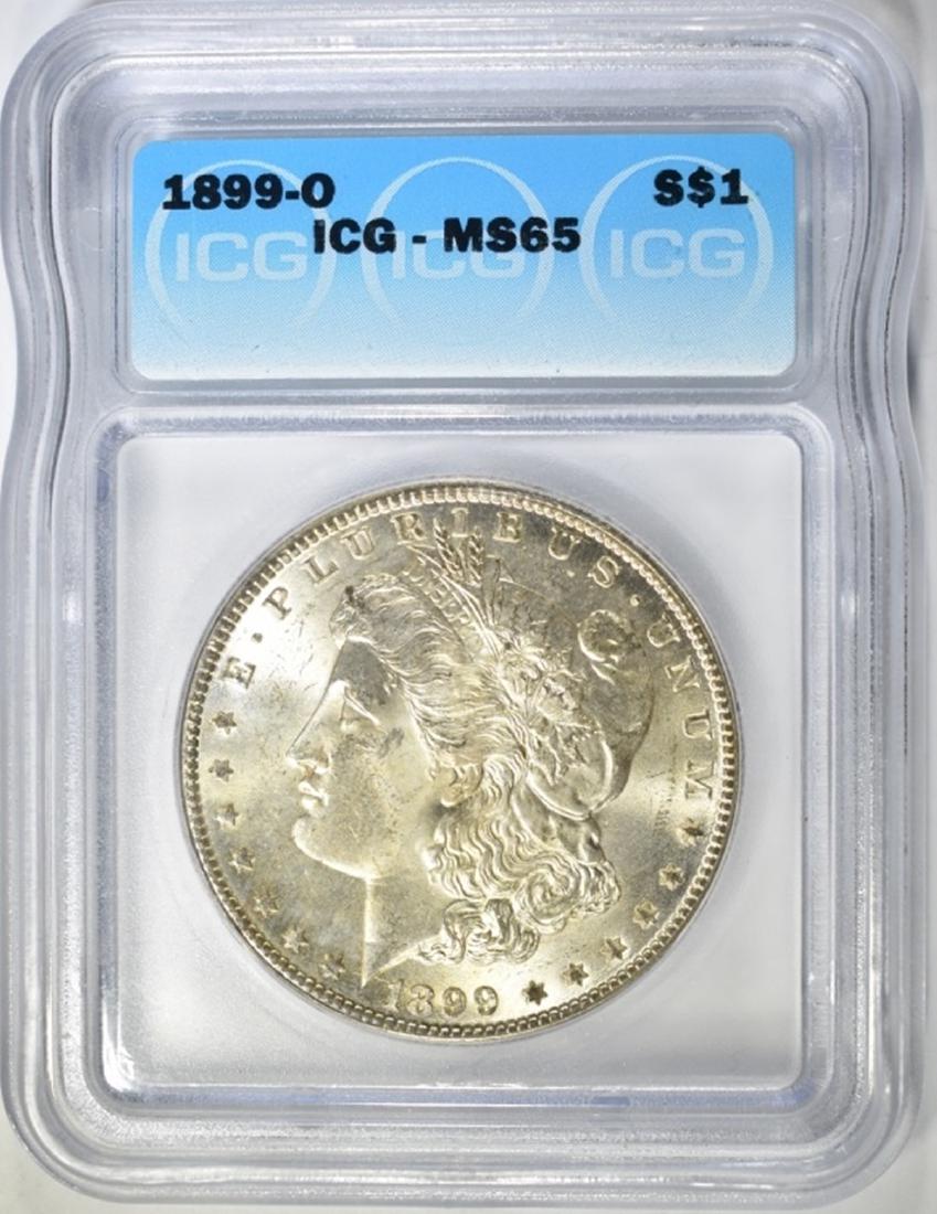 1899-O MORGAN DOLLAR ICG MS-65: TOP RATED AUCTION HOUSE ESTIMATE $100 - $125.