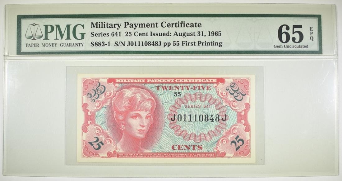 MPC Series 641 5 cents 1st printing PMG 65EPQ GEM UNC