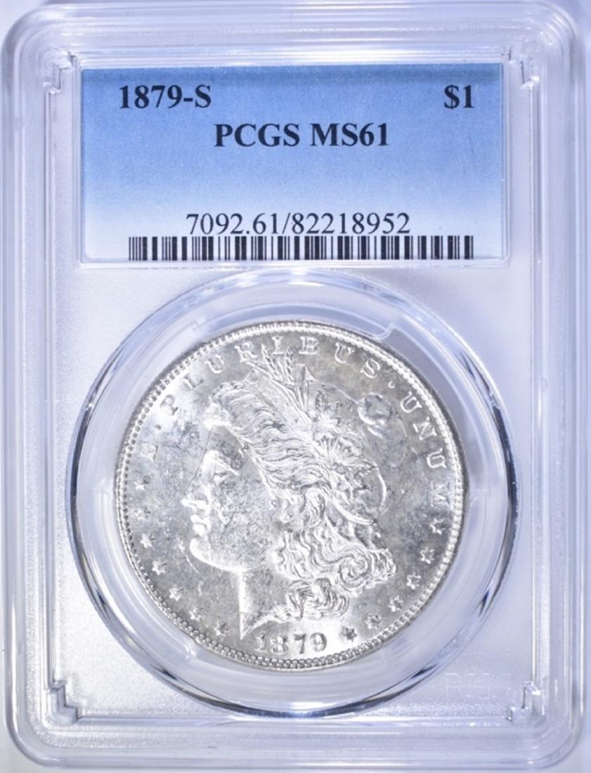 1879-S MORGAN DOLLAR, PCGS MS-61: CHECK OUT OUR UPCOMING ONLINE COIN AUCTIONS ESTIMATE $90 - $100.