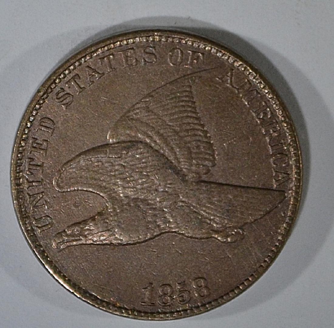 1858 LARGE LETTERS FLYING EAGLE CENT, CH BU (1 of 2)