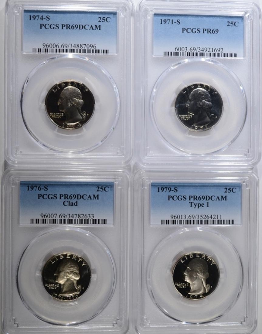 4 PROOF WASHINGTON QUARTERS ALL PCGS GRADED (1 of 2)