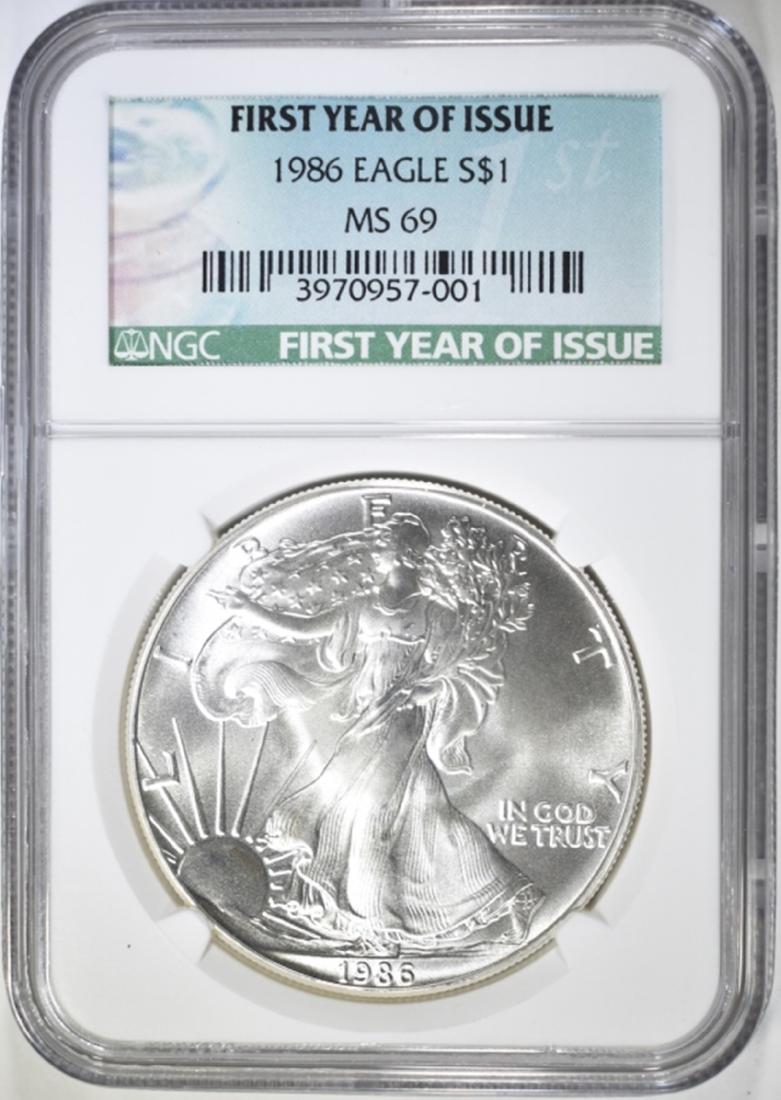 1986 AMERICAN SILVER EAGLE, NGC MS-69 (1 of 4)