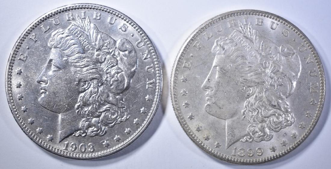 1899-O & 1903 MORGAN DOLLARS   BU (1 of 2)