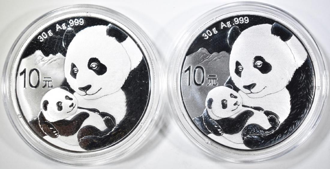 2-2019 1oz SILVER CHINESE PANDA COINS (1 of 2)