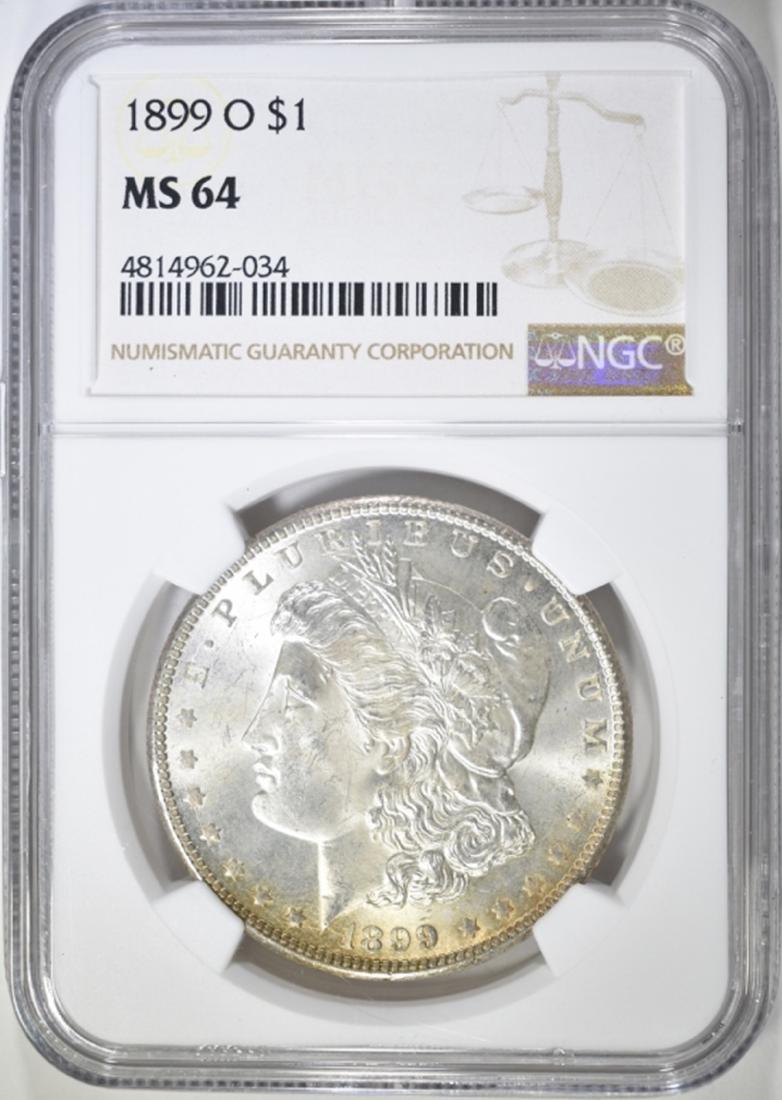 1899-O MORGAN DOLLAR NGC MS-64: WEEKLY COIN & CURRENCY AUCTIONS ESTIMATE $125 - $150.