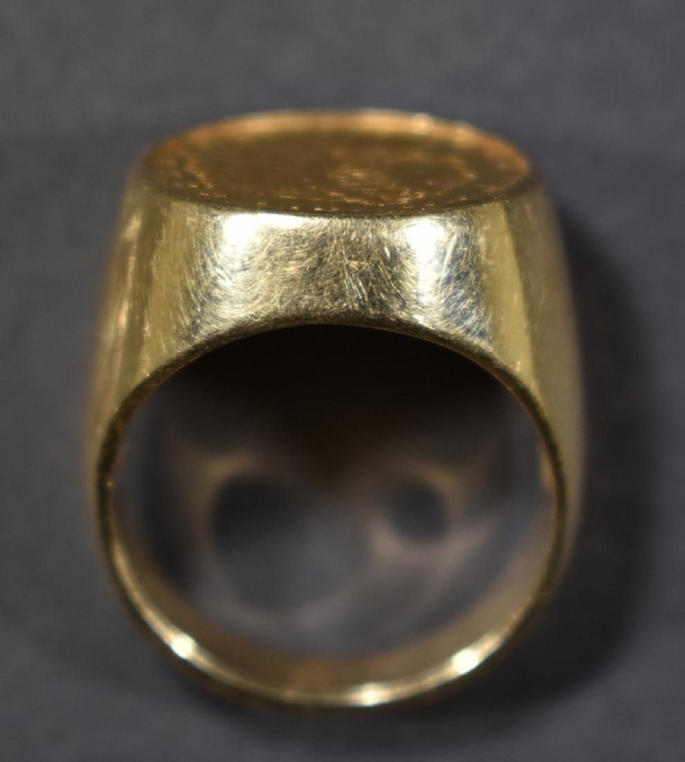 1926 $2.5 GOLD INDIAN HEAD IN MEN'S 14K RING: SIZE 10. ALMOST $500 VALUE IN GOLD ALONE! ESTIMATE $650 - $750.