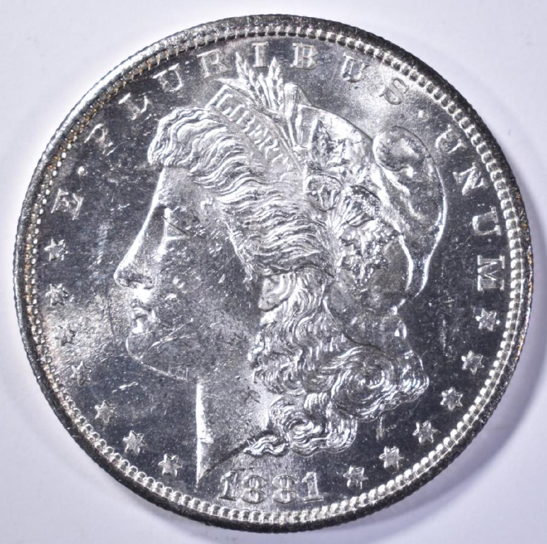 1881-S MORGAN DOLLAR CH BU PL: WEEKLY COIN & CURRENCY AUCTIONS ESTIMATE $100 - $125.