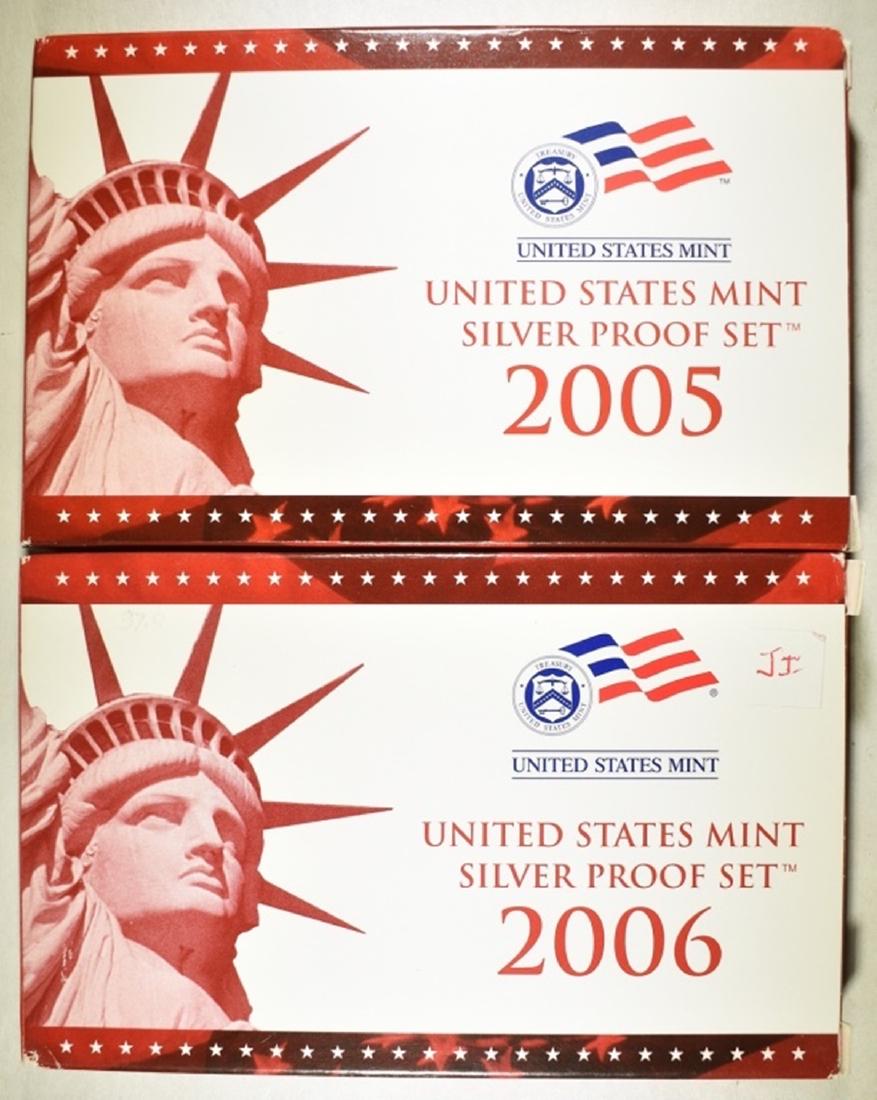 2005 & 2006 U.S. SILVER PROOF SETS ORIG BOXES COA: CHECK OUT OUR UPCOMING ONLINE COIN AUCTIONS ESTIMATE $90 - $100.