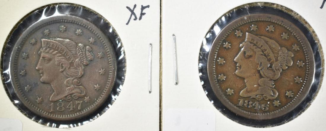 1846 & 1847 LARGE CENTS, BOTH XF (1 of 2)