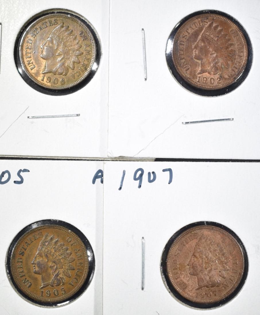 1902, 05, 06 & 07 AU INDIAN CENTS (1 of 2)
