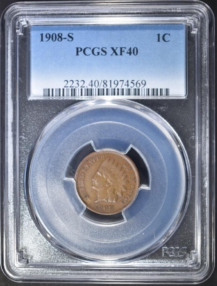1908-S INDIAN CENT PCGS XF-40 (1 of 4)